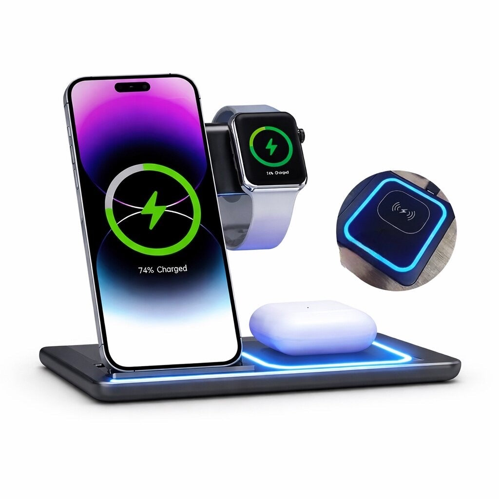 Cargador Inalámbrico Carga Rápida LED